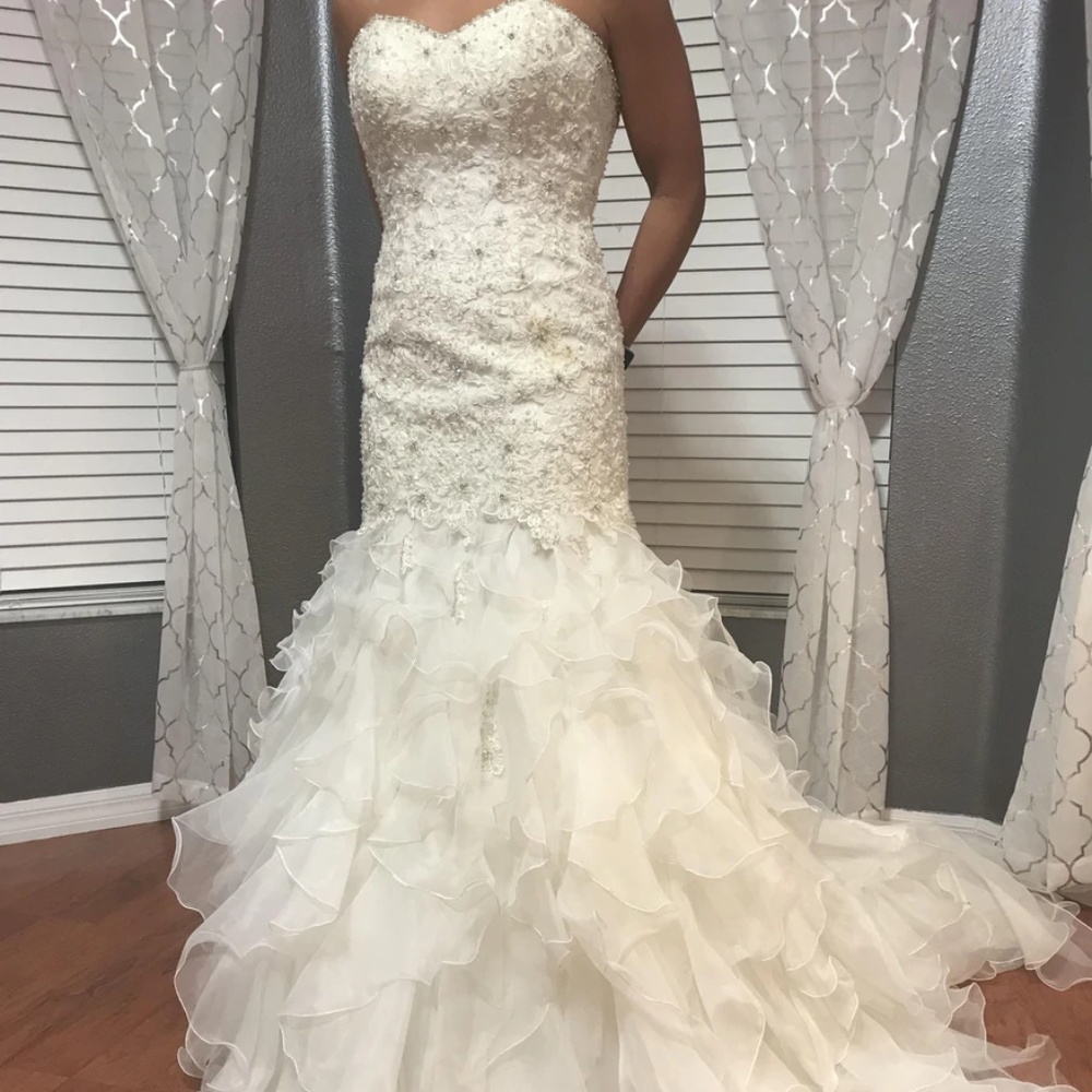 NWT ROBIN JILLIAN Mermaid Strapless Wedding Dress Sweetheart Neckline Sz 6 R346